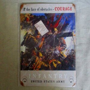 Metal Poster 8" x 12" Army Infantry New Sealed